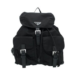 PRADA Two Pocket Tessuto Backpack Rucksack Daybag Black